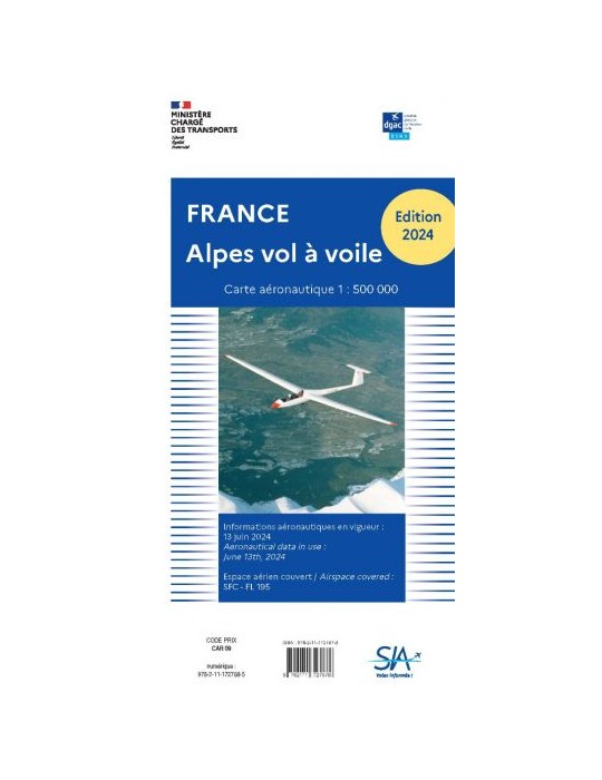 CARTE VOL A VOILE SUR LES ALPES 2024