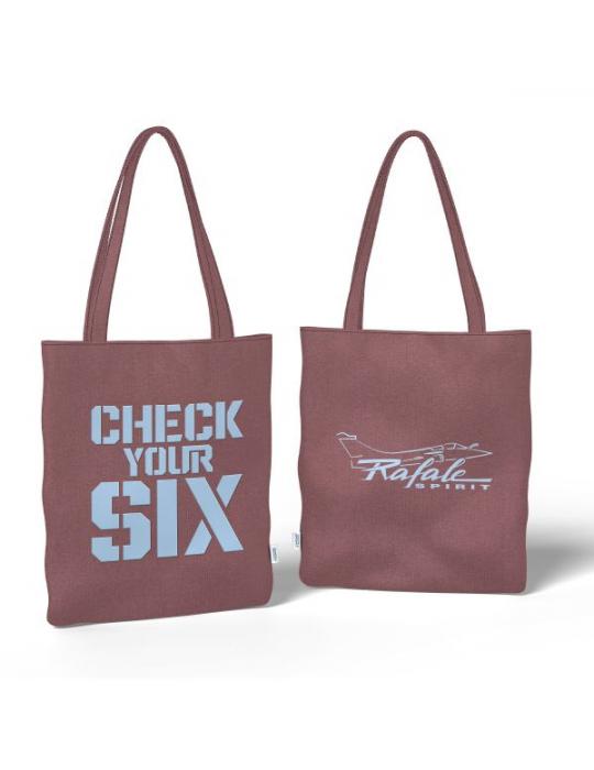 SAC TOTE BAG CHECK YOUR SIX RAFALE SPIRIT DASSAULT AVIATION COTON