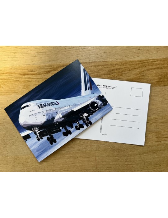 CARTE POSTALE BOEING 747 AIR FRANCE Damien Charrit