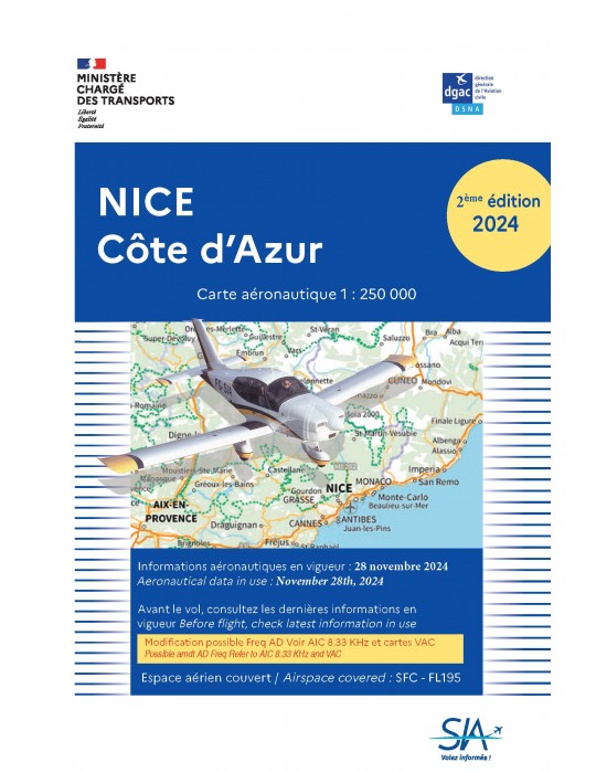 CARTE NICE CÔTE D'AZUR PAPIER 2024 (édition 2)- SIA