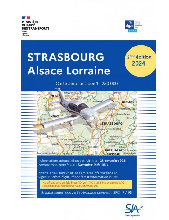 CARTE STASBOURG ALSACE LORRAINE PAPIER 2024 (édition 2) SIA