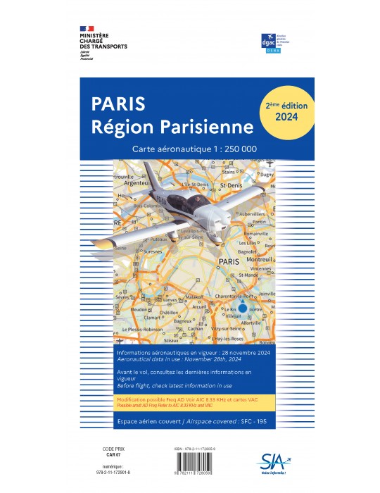 CARTE REGION PARISIENNE PAPIER 2024 (édition 2) SIA