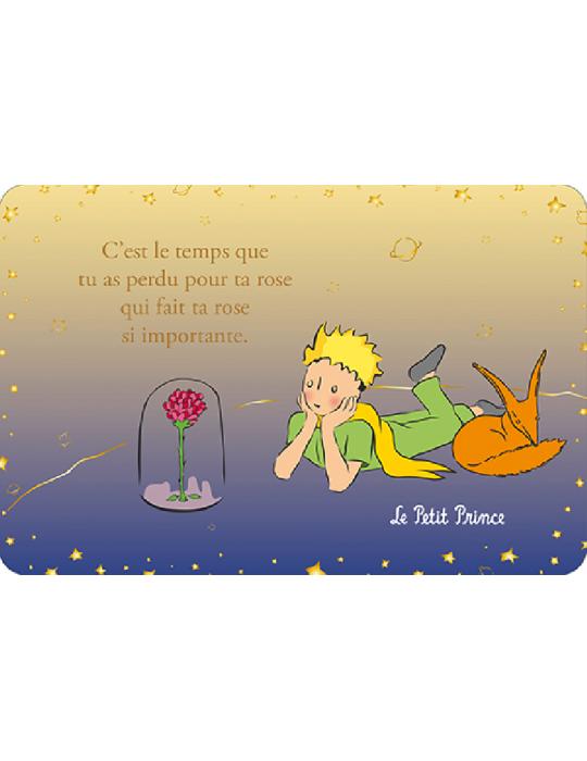 CARTE LE PETIT PRINCE- ROSE - C'EST LE TEMPS QUE TU AS PERDU POUR TA ROSE QUI FAIT TA ROSE SI IMPORTANTE 10x 15 cm