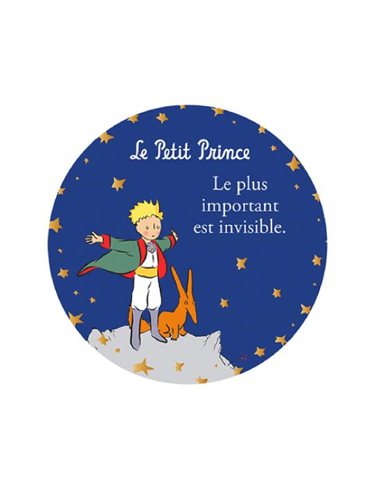 MAGNET LE PETIT PRINCE BLEU LE PLUS IMPORTANT EST INVISIBLE Ø5.5CM