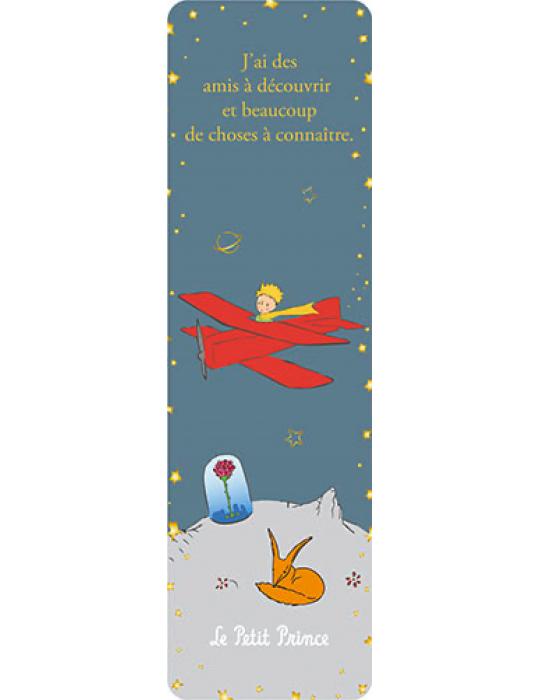 MARQUE PAGES LE PETIT PRINCE  AVION J'AI DES AMIS A DECOUVRIR ET BEAUCOUP DE CHOSES A CONNAITRE