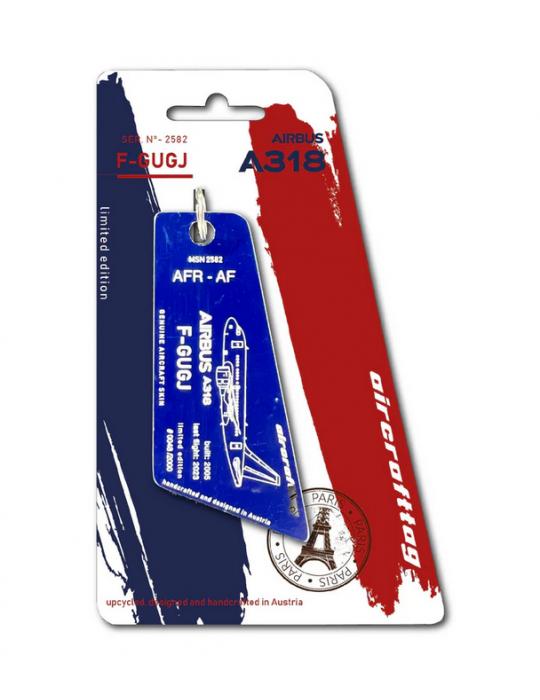 PORTE CLES AIRBUS A318 AIR FRANCE F-GUGJ AIRCRAFT TAG